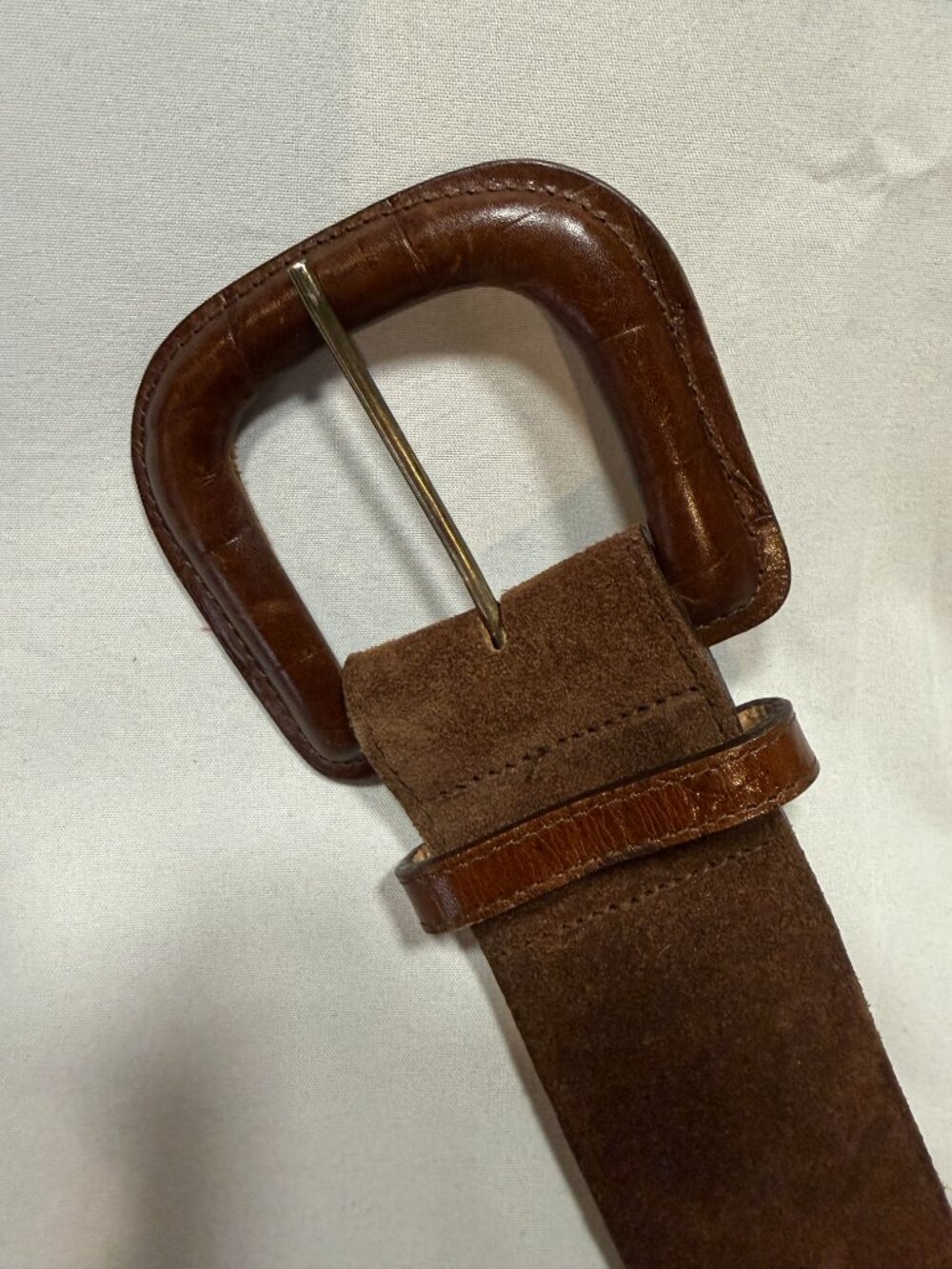 Harken Made in USA Genuine Leather Brown Suede Belt